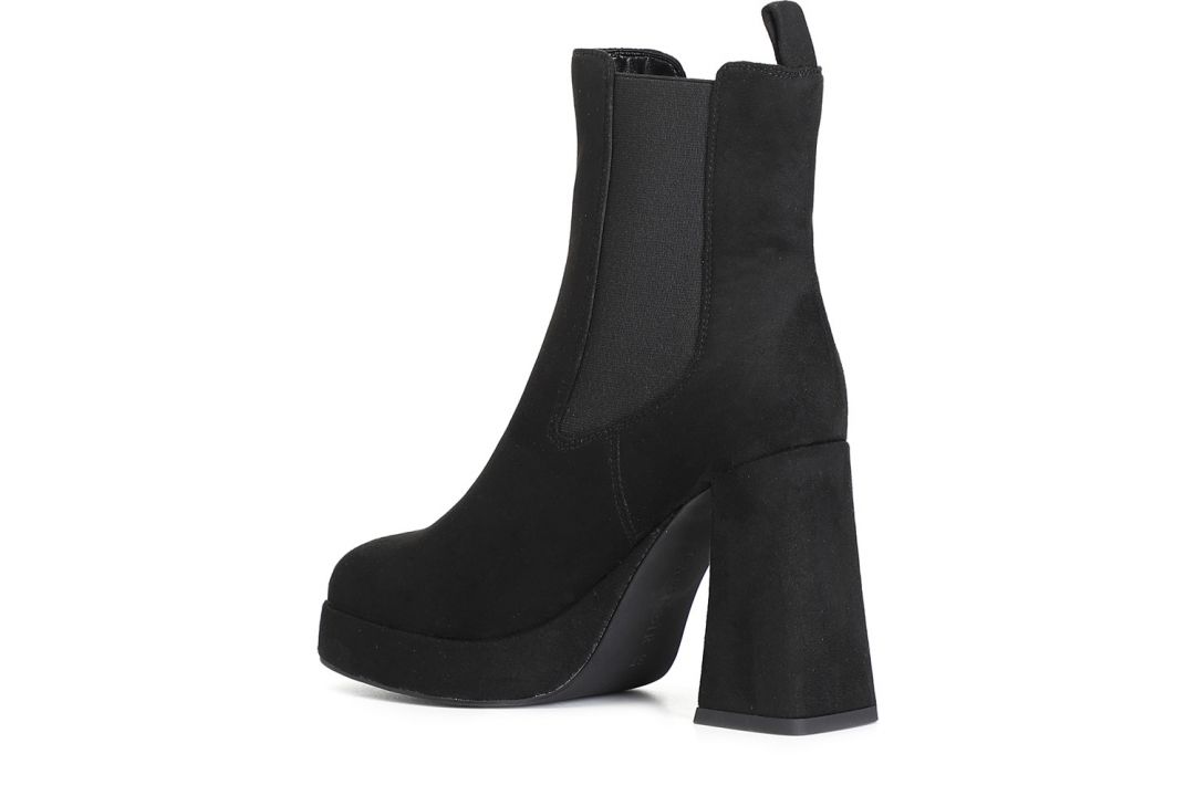 Tronchetto da donna in microfibra con elastico nero — vista 2