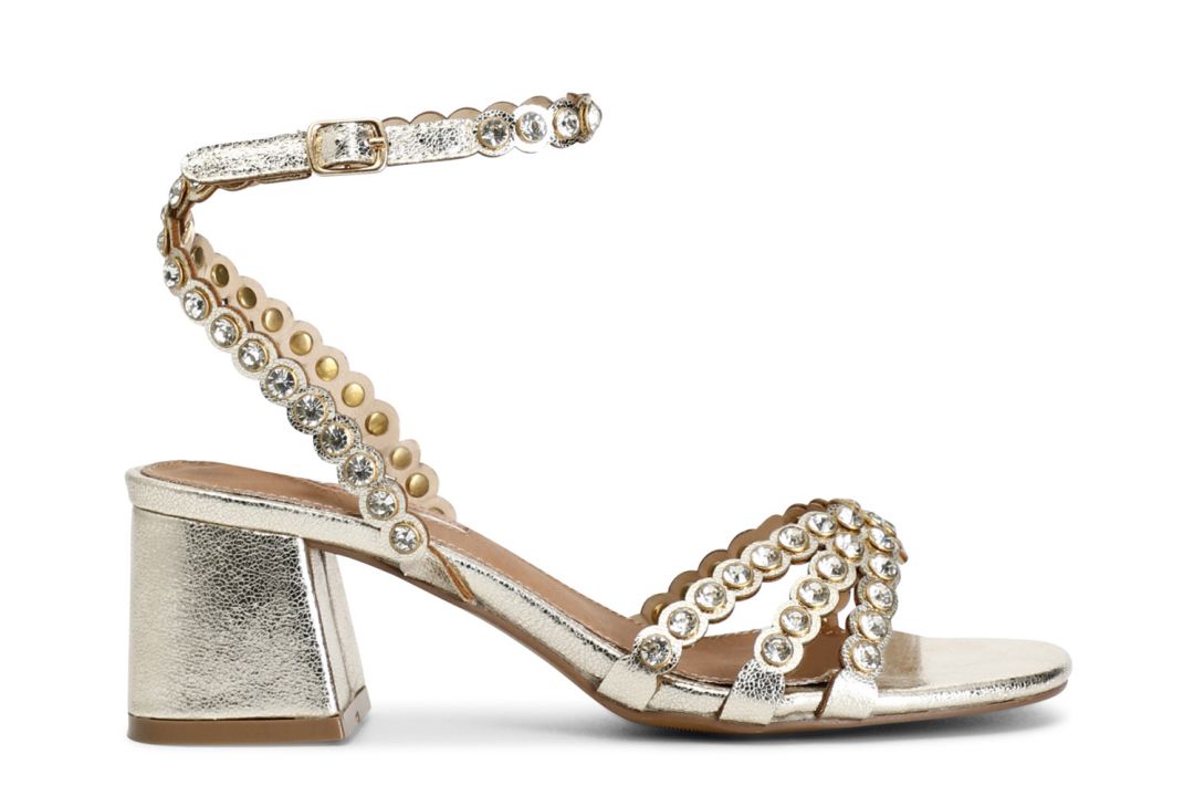 CafèNoir — Sandali in metallizzato con strass platino