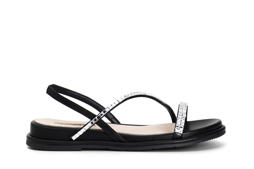 CafèNoir — Sandali asimmetrici multistrass nero
