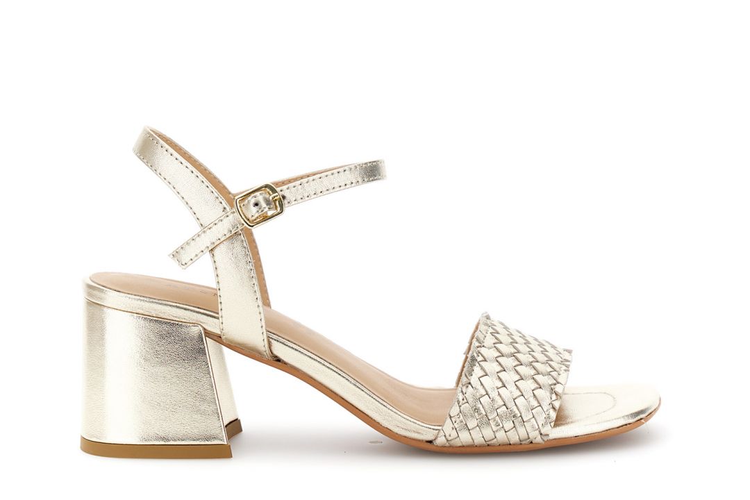 CafèNoir — Sandali in pelle con intreccio oro
