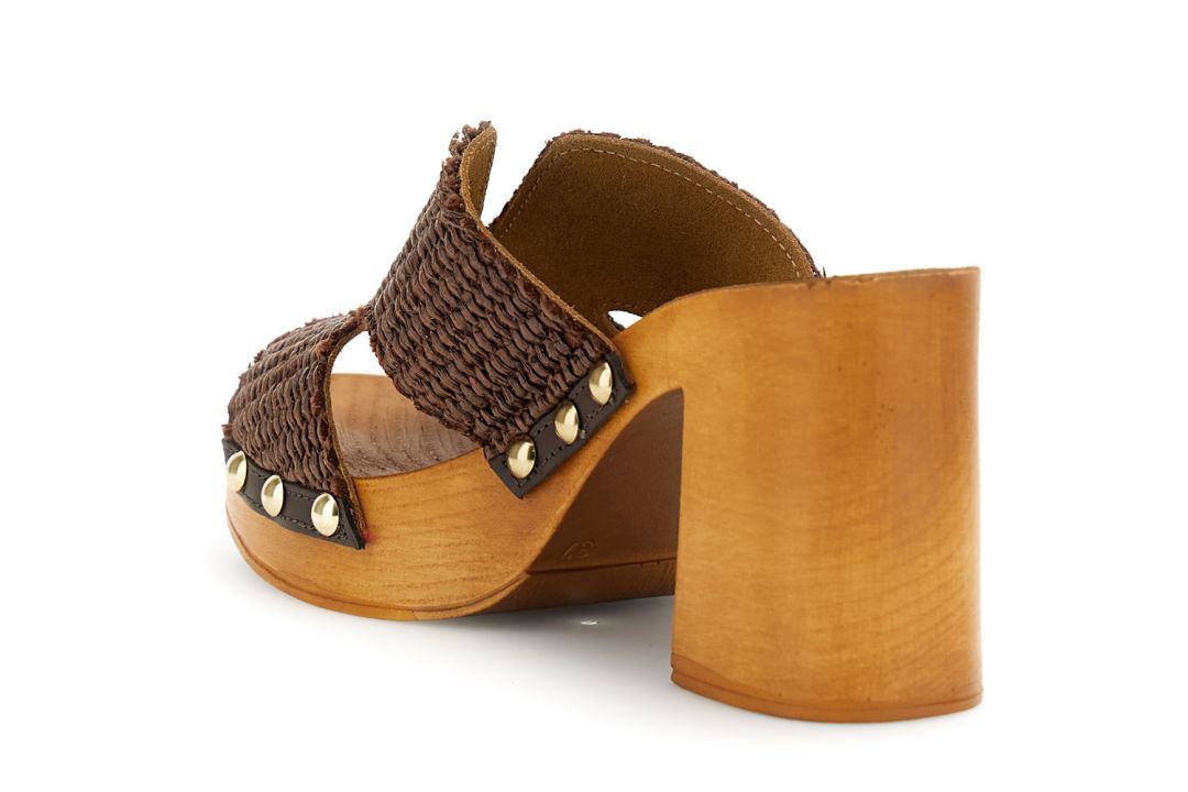Sandali modello zoccolo in raffia t.moro — vista 2