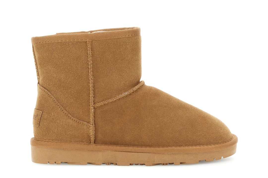 CafèNoir — Tronchetti in pelle scamosciata con pelliccia sintetica camel