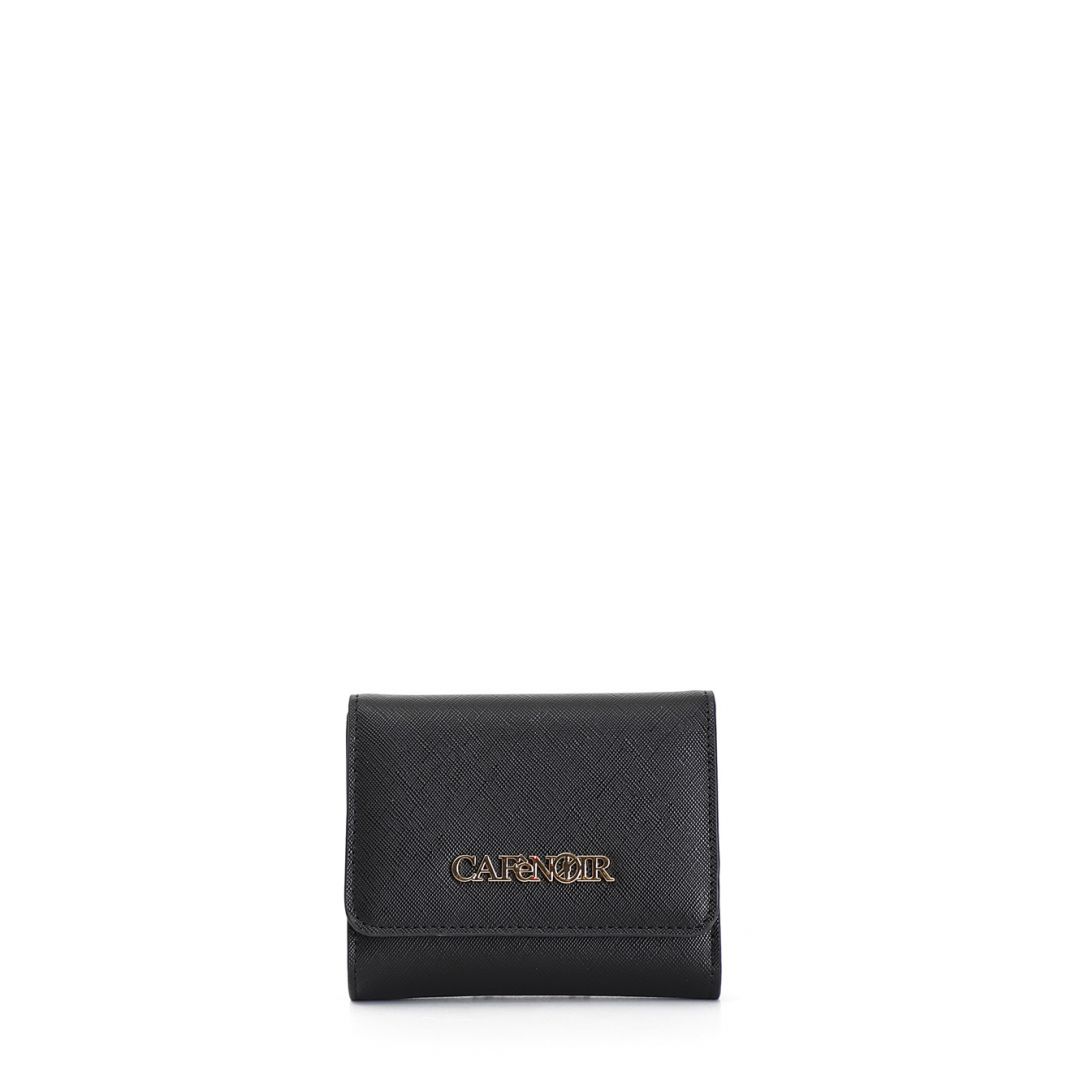 CafèNoir — Portafoglio con pattina in saffiano nero