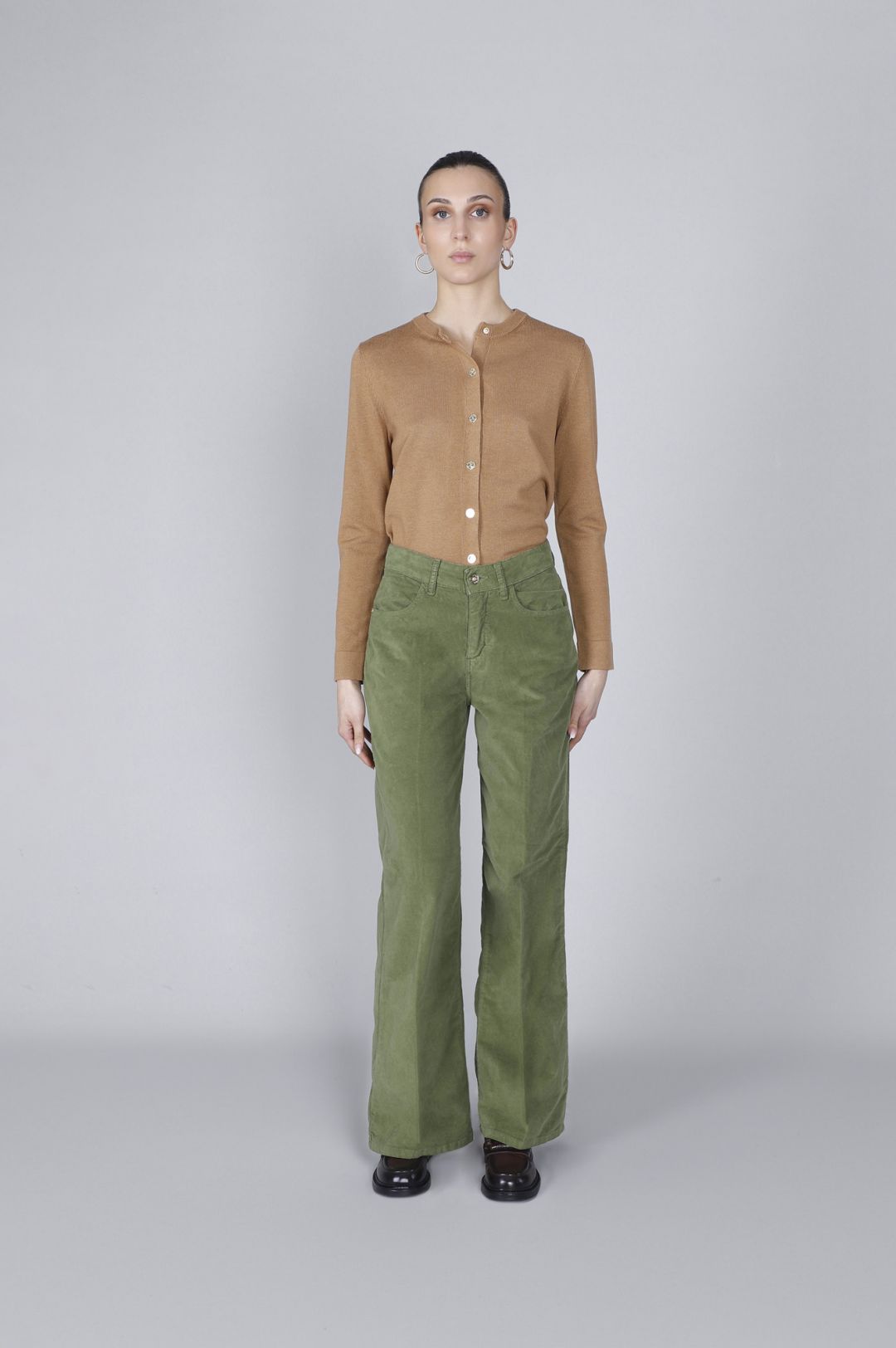 CafèNoir — Pantaloni wide leg tinto capo salvia