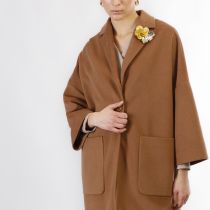 Cappotto Primaverile Monopetto Per Donna - Giacca A Collo Alto In Cotone/Acrilico, Tasche, Lunghezza Media, Vestibilità Comoda
